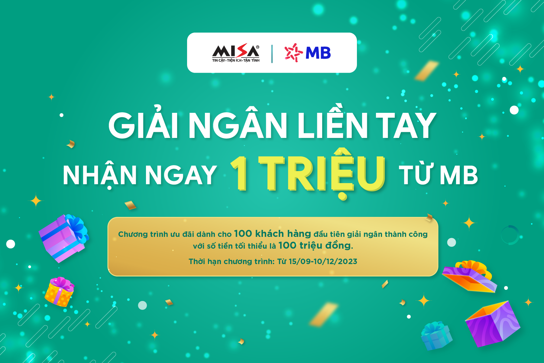 Giải ngân thành công nhận quà 1 triệu từ ngân hàng MB